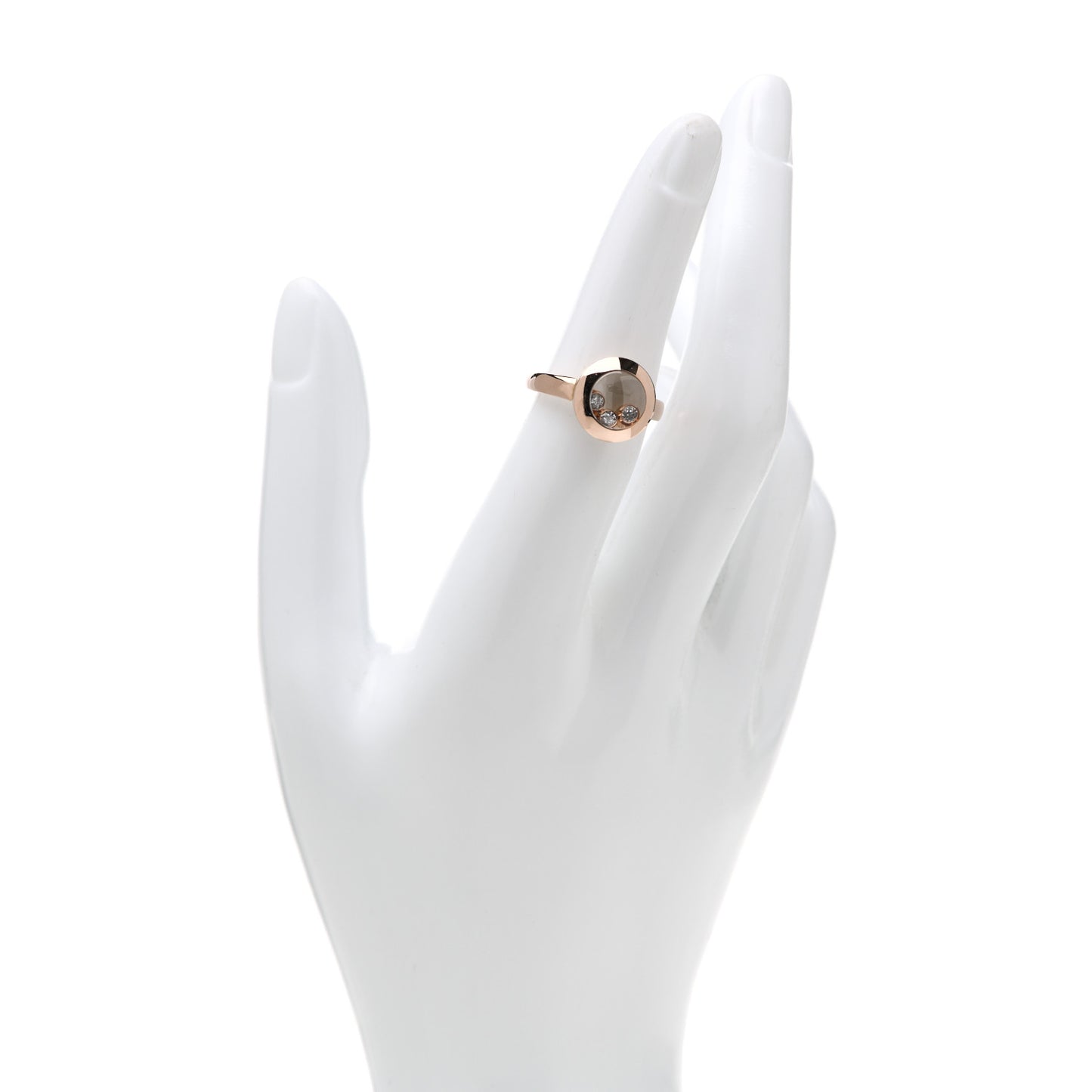 18K Rose Gold 3 Happy Diamond Icons Ring 52 6