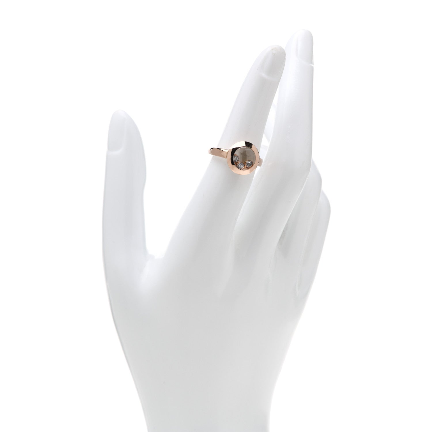 Chopard 18K Rose Gold 3 Happy Diamond Icons Ring 52 6 2 of 7
