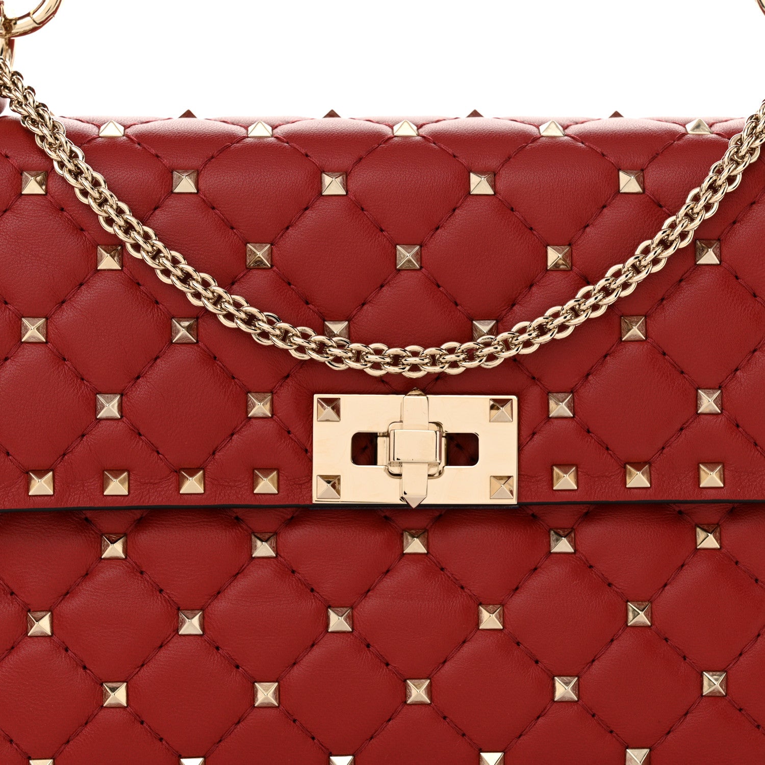 Valentino Garavani Nappa Medium Rockstud Spike Shoulder Bag Rosso Valentino 7 of 9