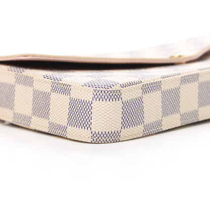 Louis Vuitton Damier Azur Pochette Felicie Chain Wallet Rose Ballerine 11 of 13