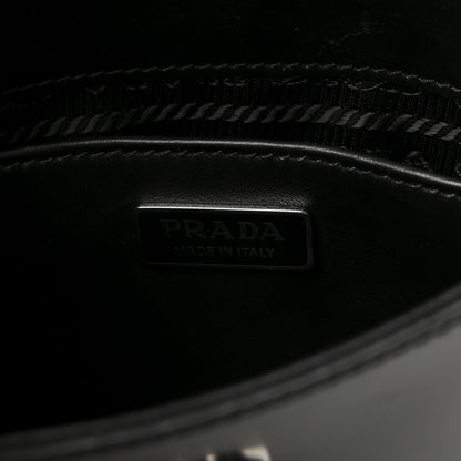 Prada Spazzolato Cleo Flap Shoulder Bag Black 6 of 9