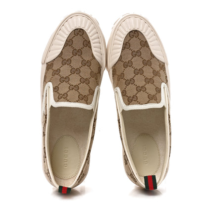 Gucci GG Monogram Womens Slip Sneakers 40 Beige Ebony Mystic White 2 of 9
