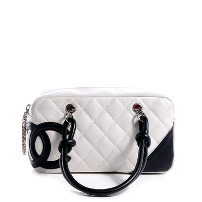 Chanel Calfskin Quilted Small Cambon Bowler White Black 1 of 7