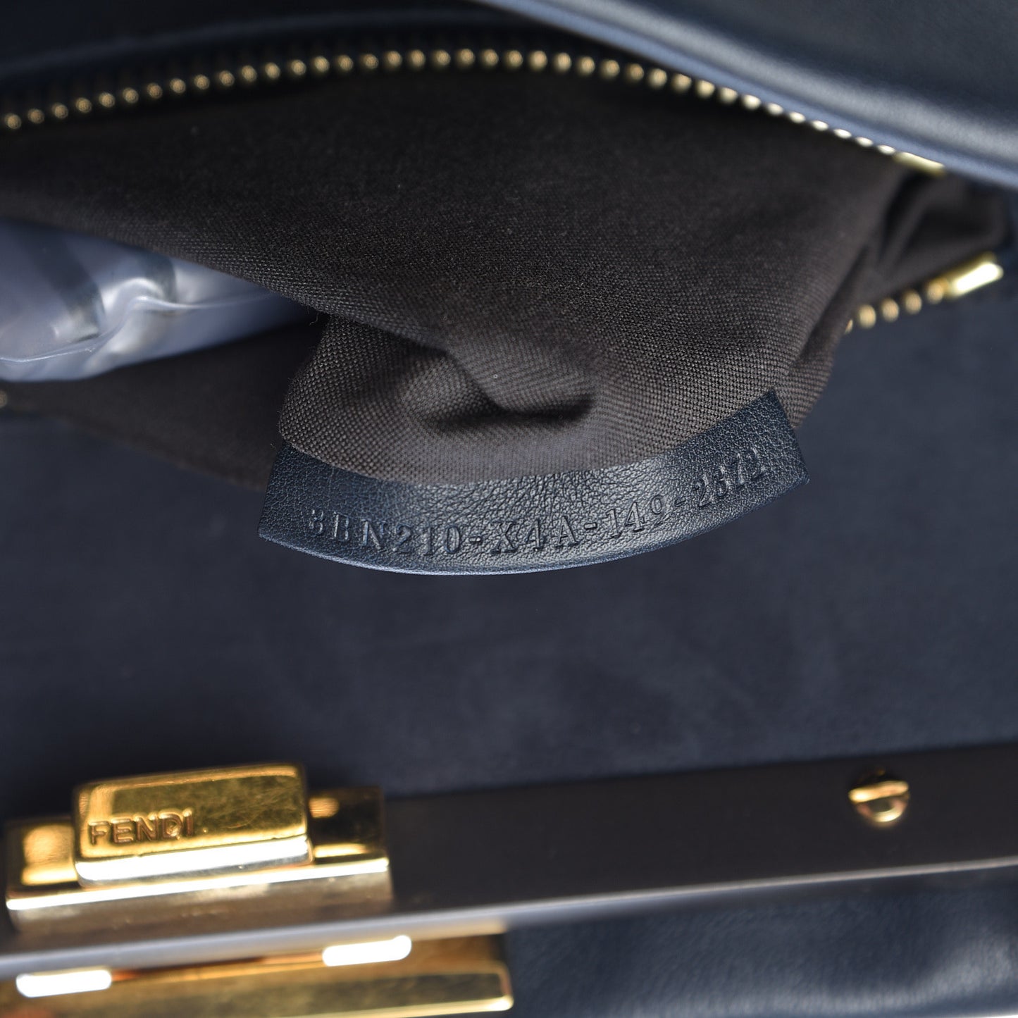 Vitello Dolce Marmol Large Peekaboo Iconic Satchel Blue Notte