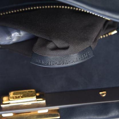 Fendi Vitello Dolce Marmol Large Peekaboo Iconic Satchel Blue Notte 8 of 14
