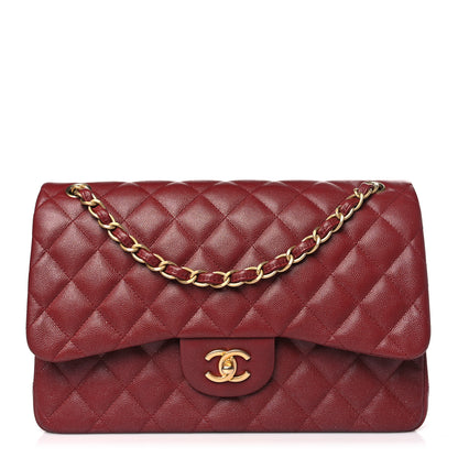 Chanel Iridescent Caviar Quilted Jumbo Double Flap Burgundy 1 of 10