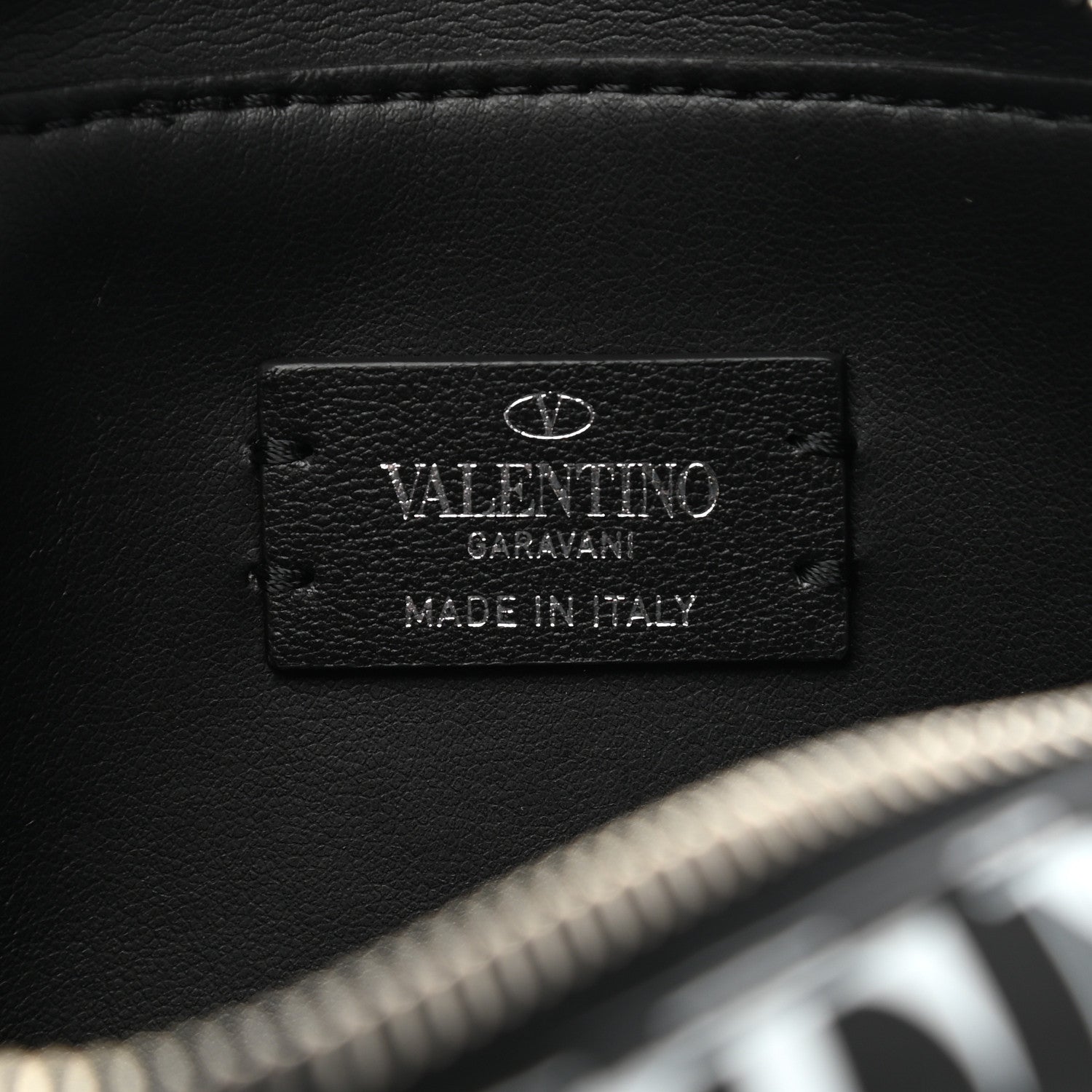 Valentino Garavani Calfskin VLTN Times Wash Bag Black White 6 of 6