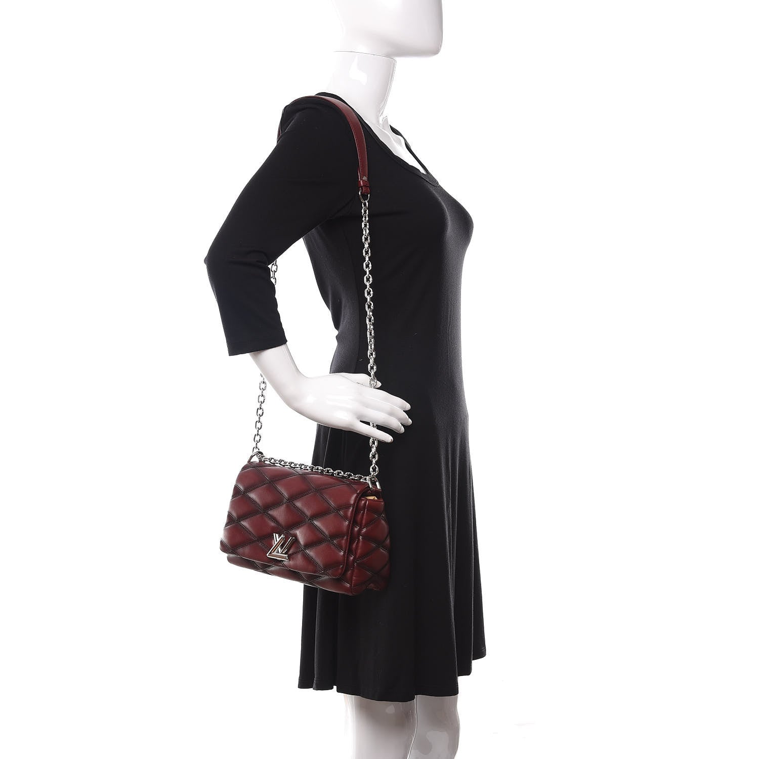 Louis Vuitton Lambskin Malletage GO-14 PM Bordeaux 2 of 12