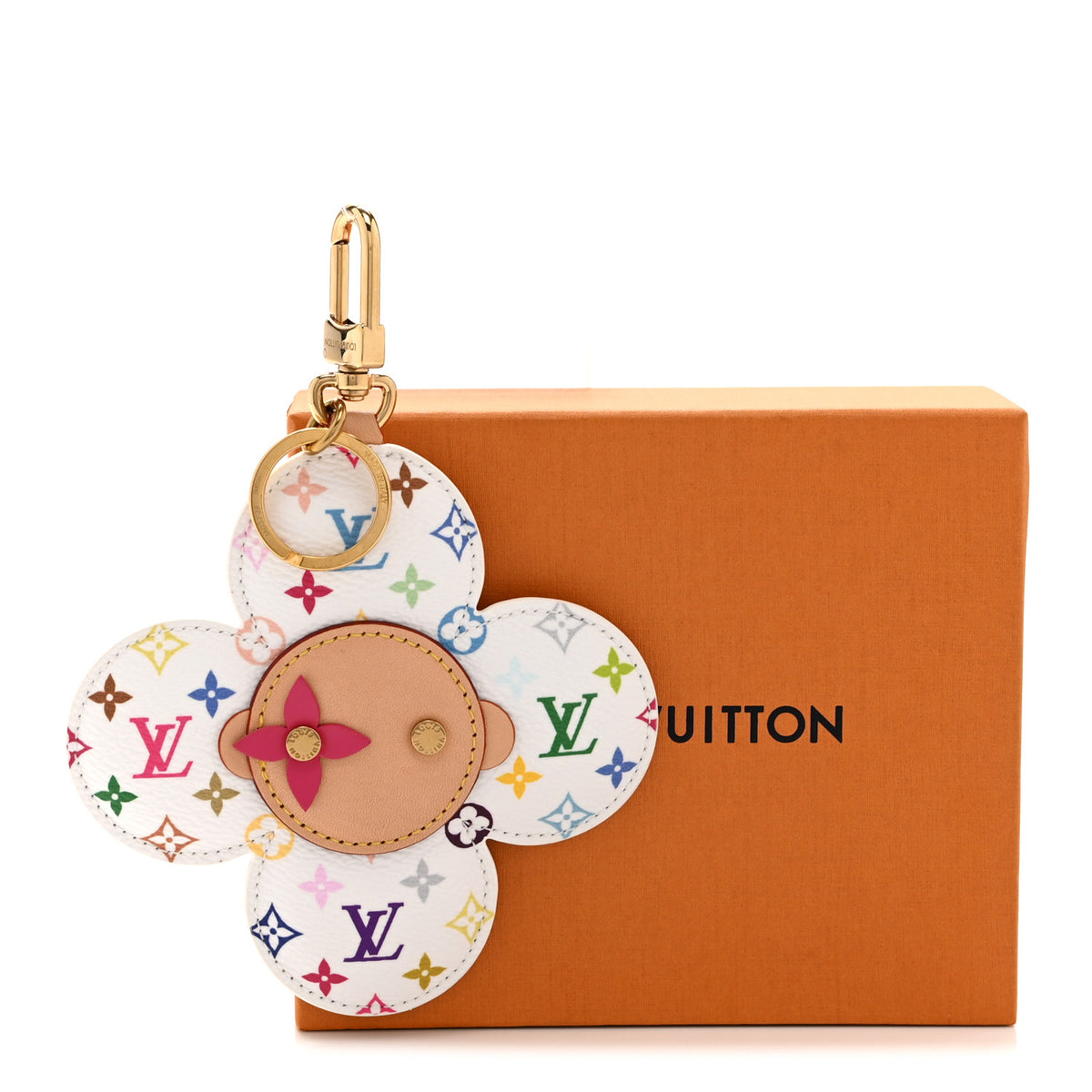 LV x TM Monogram Multicolor Vivienne Head Bag Charm White