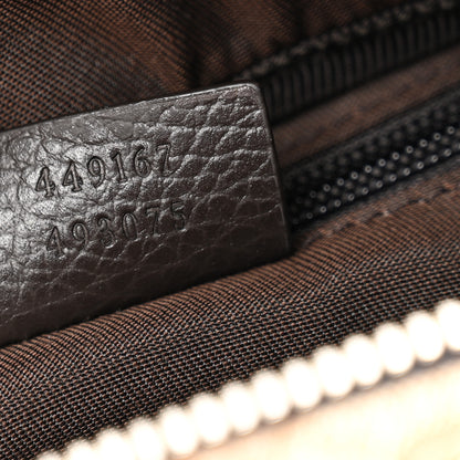 Gucci Monogram Dollar Calfskin Boston Duffle Bag Beige Ebony Testa di Moro Marrone Scuro 6 of 9