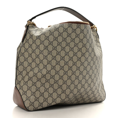 Gucci GG Supreme Monogram Large Linea A Hobo Light Brown 3 of 9