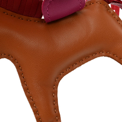 Hermes Milo Lambskin Grigri Rodeo Horse Bag Charm PM Gold Rubis Rose Poupre 5 of 6