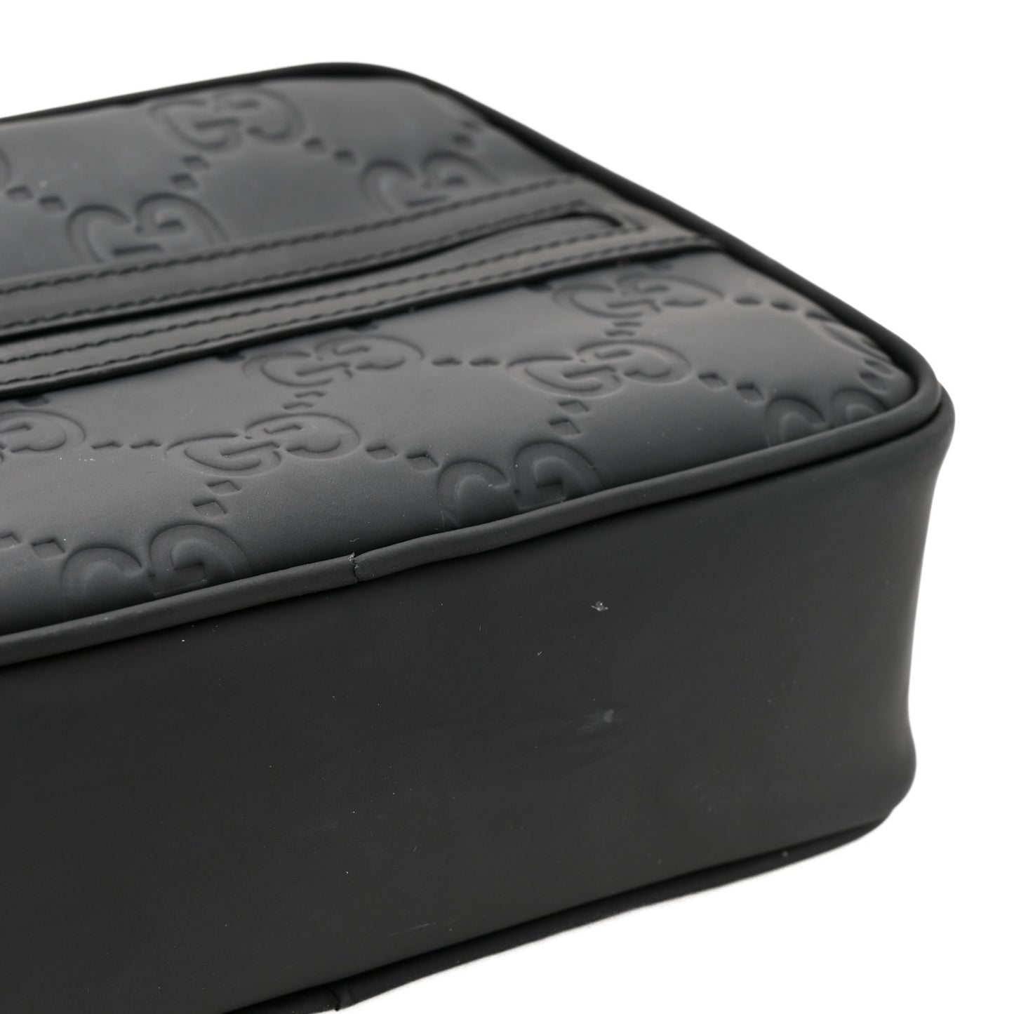 Rubber Effect Calfskin GG Mini Crossbody Bag Black