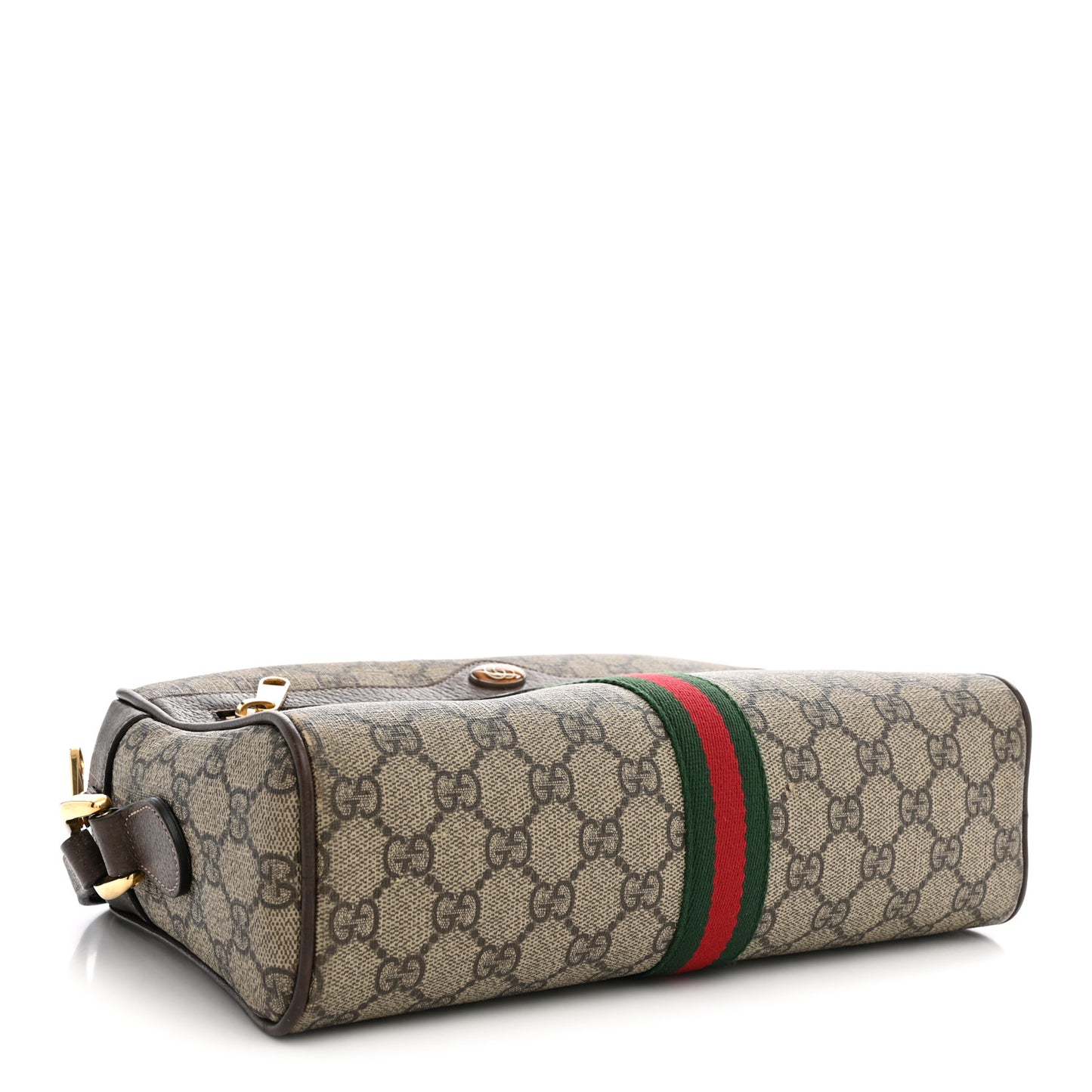 GG Supreme Monogram Web Small Ophidia Shoulder Bag Brown