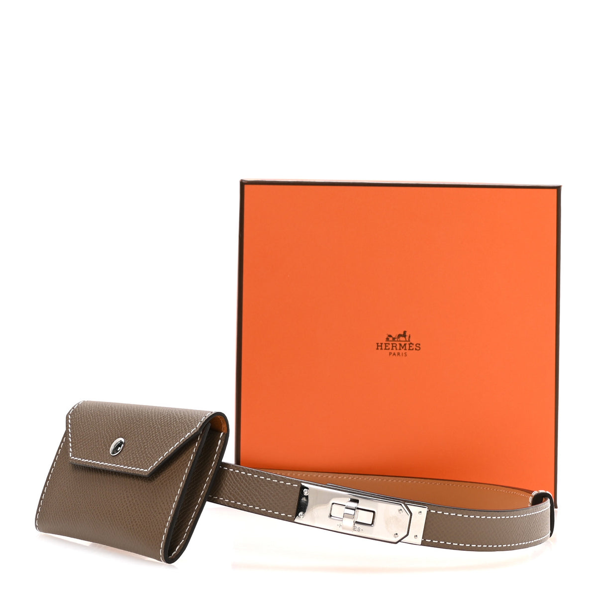 Epsom Kelly Pocket Belt Etoupe