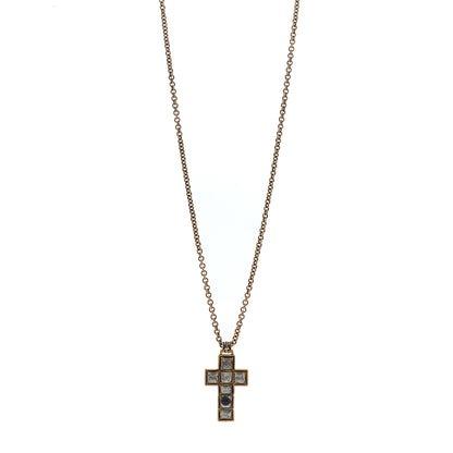 Gucci Metal Enamel Cross Necklace Black 1 of 4