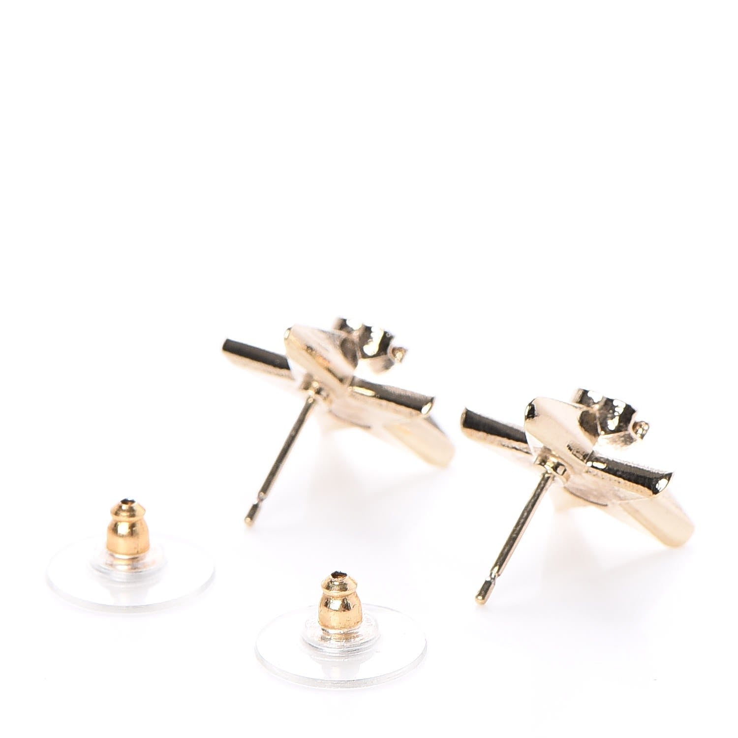 Chanel Metal CC Star Earrings Gold 3 of 5