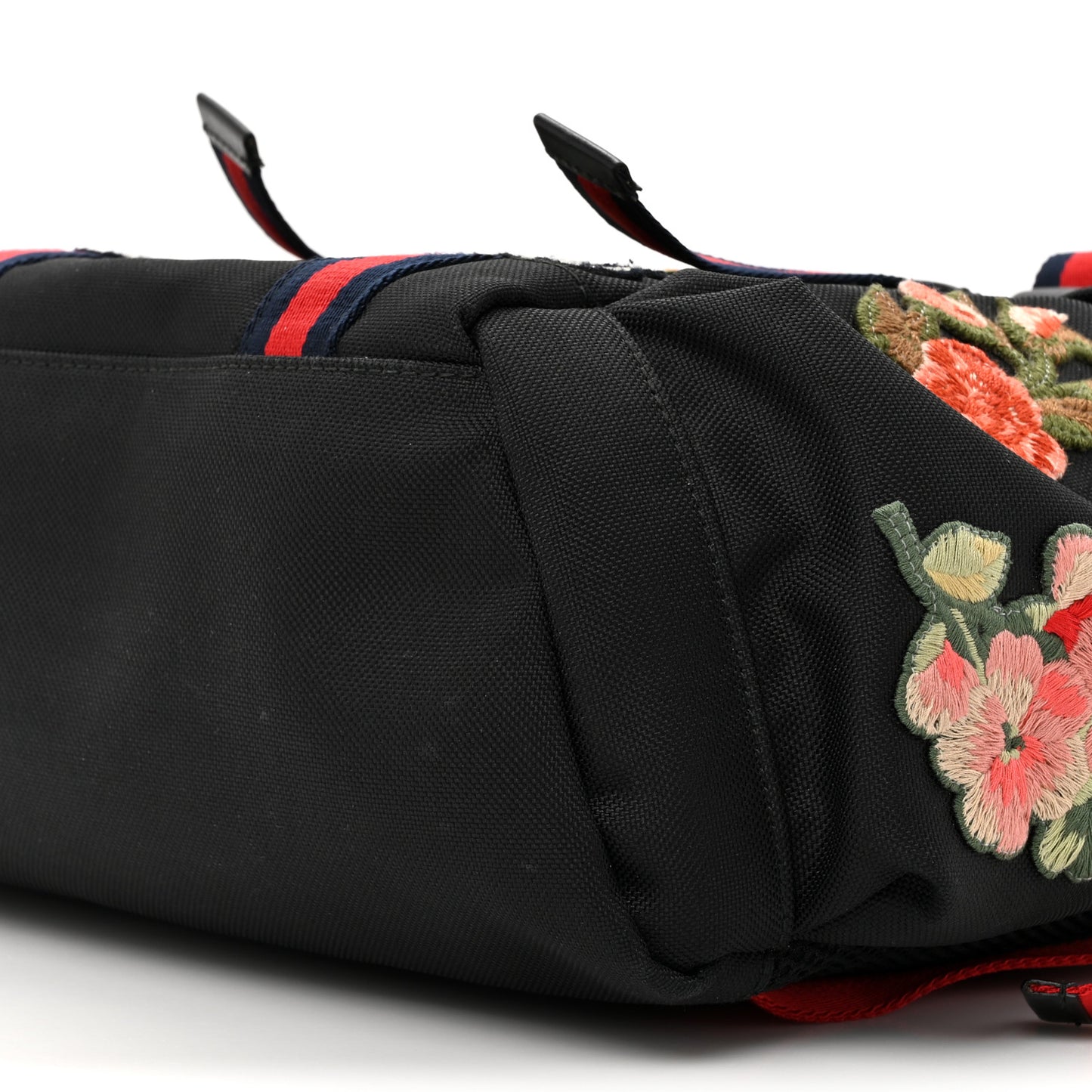 Techno Canvas Web L'Aveugle Par Amour Embroidered Double Buckle Backpack Black