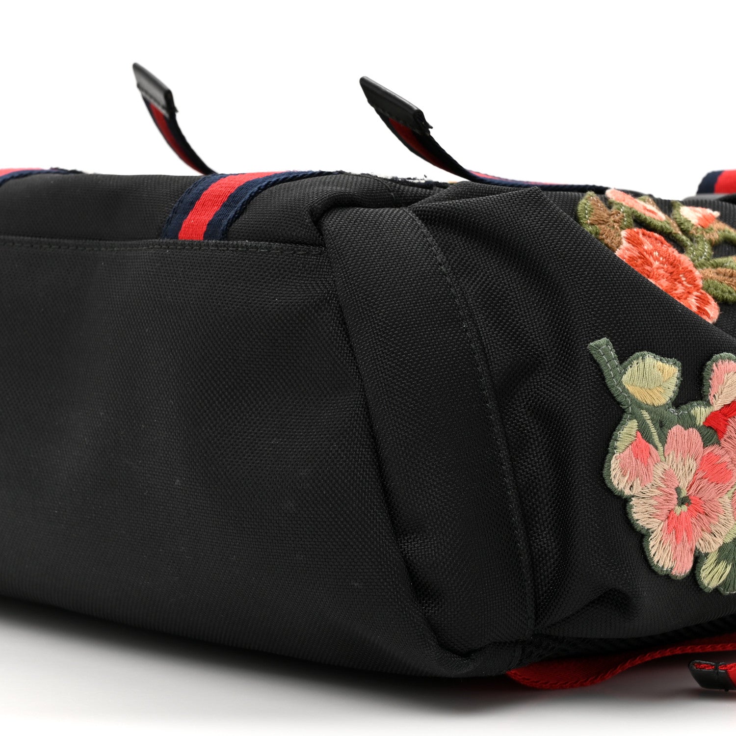 Gucci Techno Canvas Web L'Aveugle Par Amour Embroidered Double Buckle Backpack Black 9 of 10