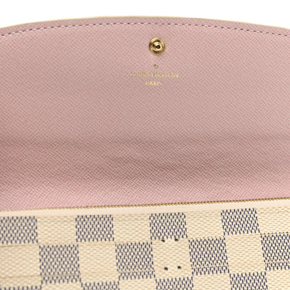 Louis Vuitton Damier Azur Emilie Wallet Rose Ballerine 8 of 9
