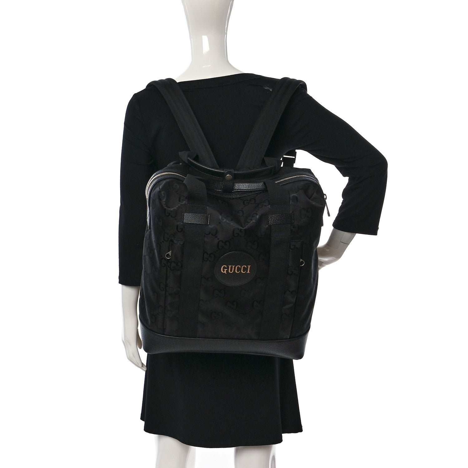 Gucci Econyl Nylon Monogram Off The Grid Tote Backpack Black 2 of 8