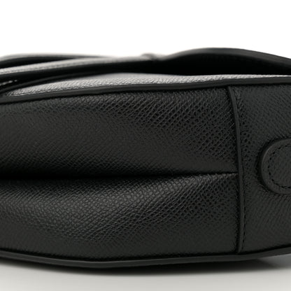 Christian Dior Grained Calfskin Saddle Bag With Strap Black 10 of 10