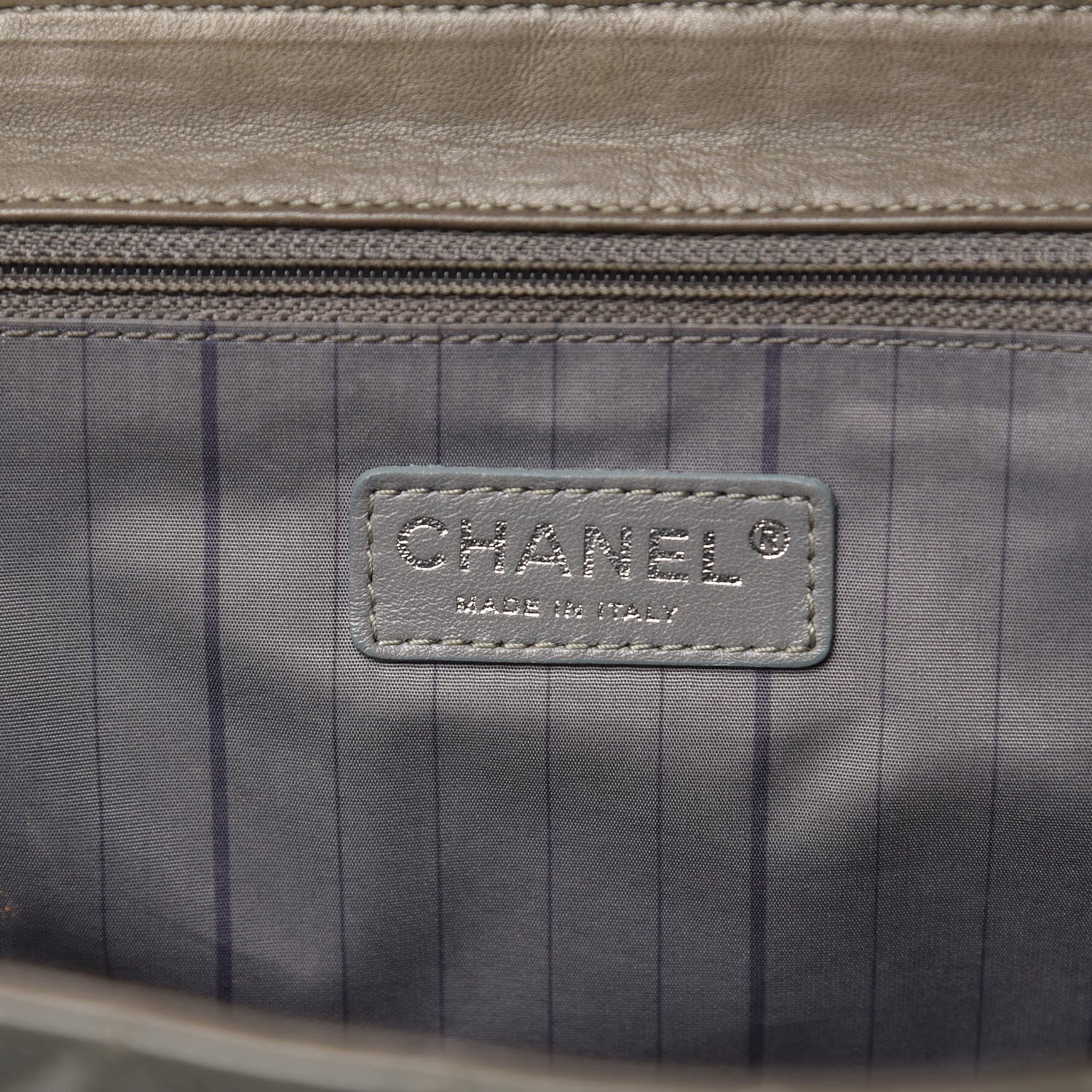 Chanel Glazed Calfskin Mademoiselle Lock Kelly Flap Bag Grey 6 of 21