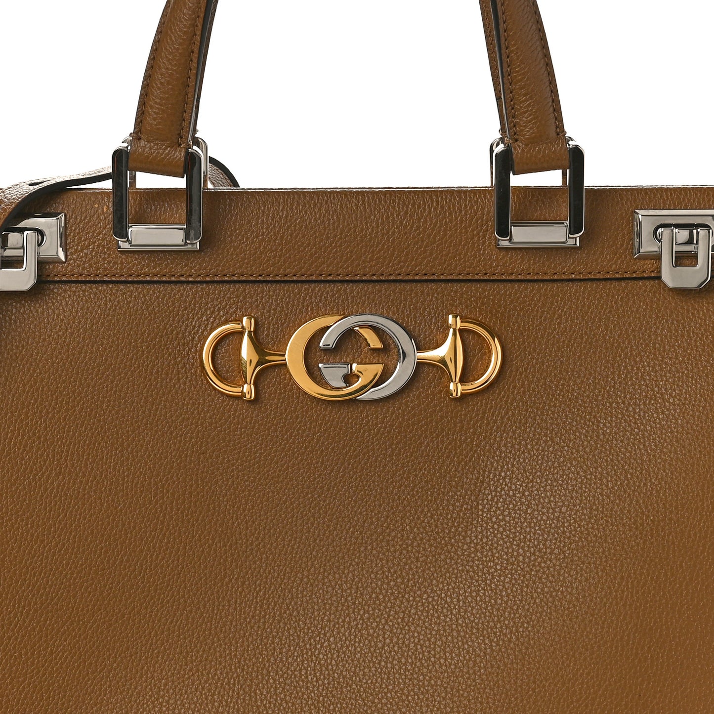 Grainy Calfskin Medium Zumi Top Handle Bag Friky Taupe