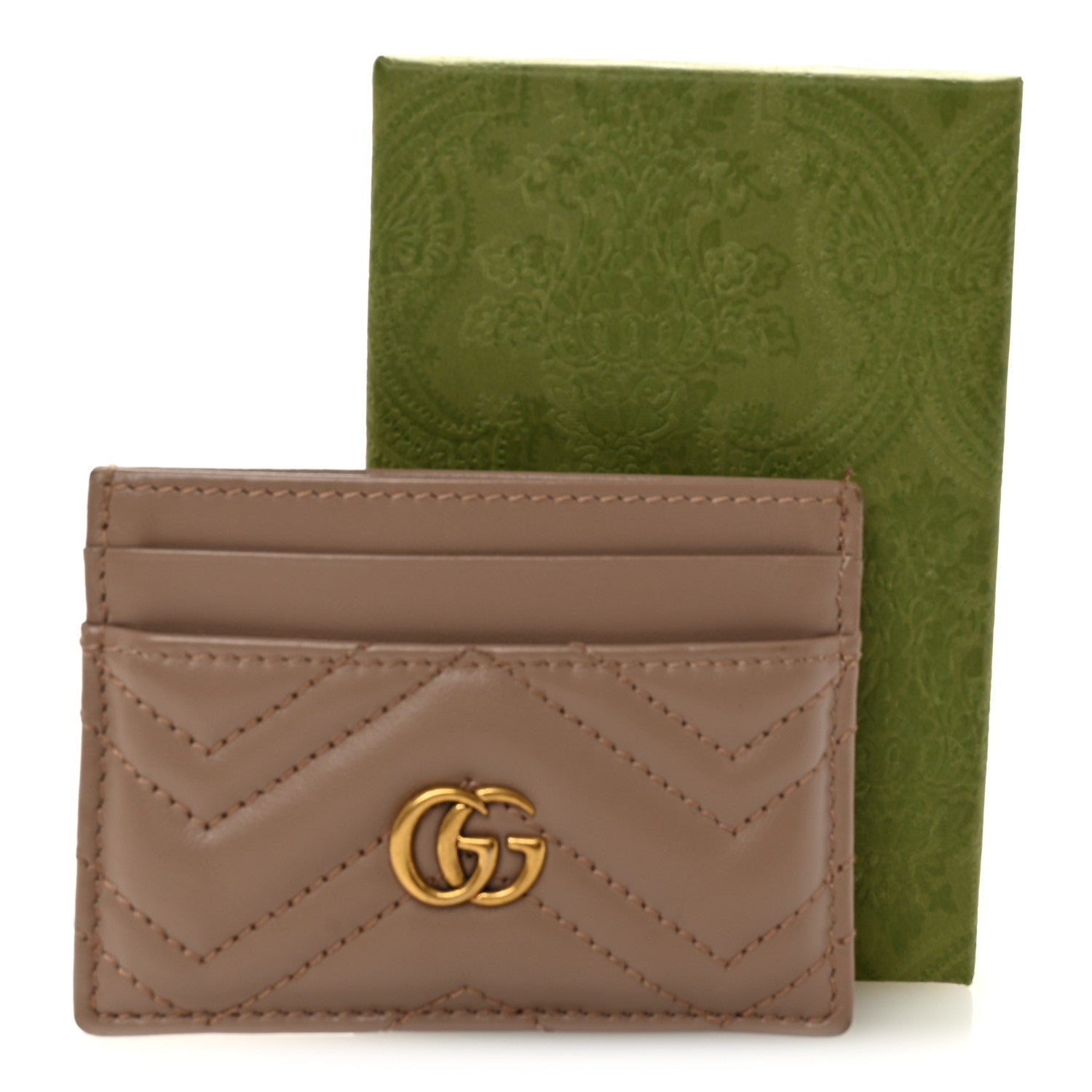 Gucci Calfskin Matelasse GG Marmont Card Holder Porcelain Rose 8 of 8