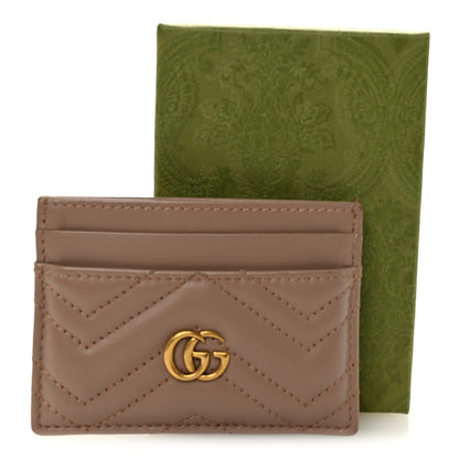 Gucci Calfskin Matelasse GG Marmont Card Holder Porcelain Rose 8 of 8