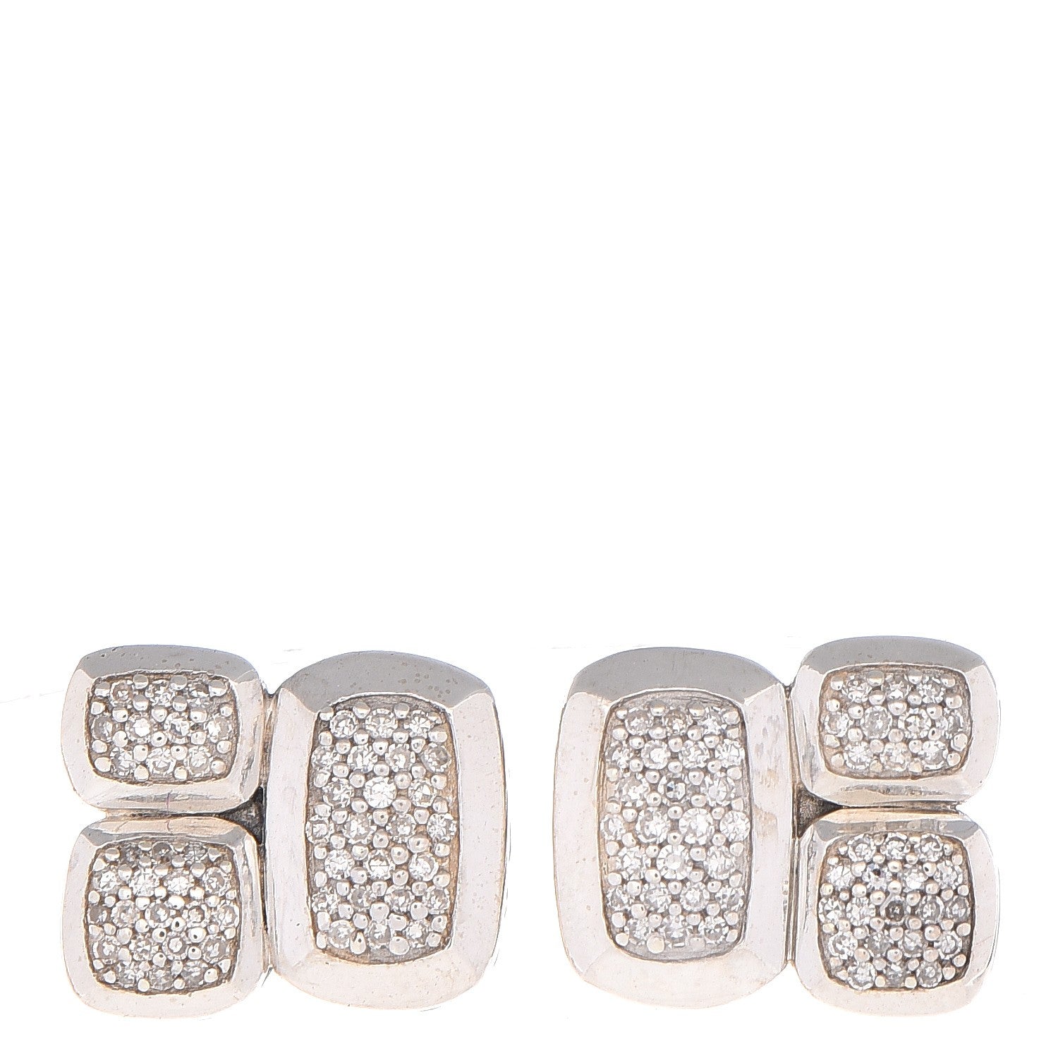 David Yurman Sterling Silver Diamond Confetti Earrings 1 of 4