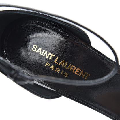 Saint Laurent Patent Calfskin Opyum 110 Sandals 40 Black Gold 5 of 8