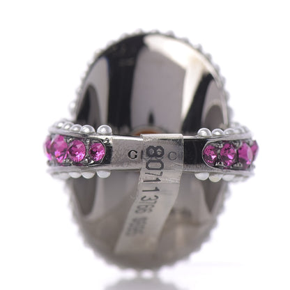 Gucci Swarovski Crystal Pearl Ring 7.5 Multicolor 3 of 4