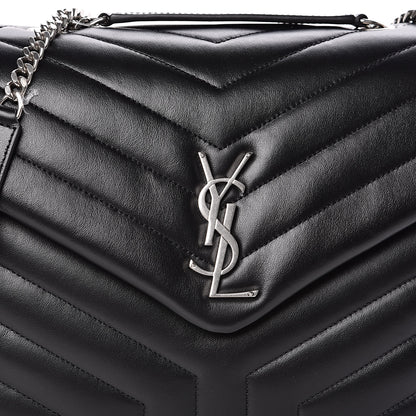 Saint Laurent Calfskin Y Quilted Monogram Medium Loulou Chain Satchel Black 9 of 9
