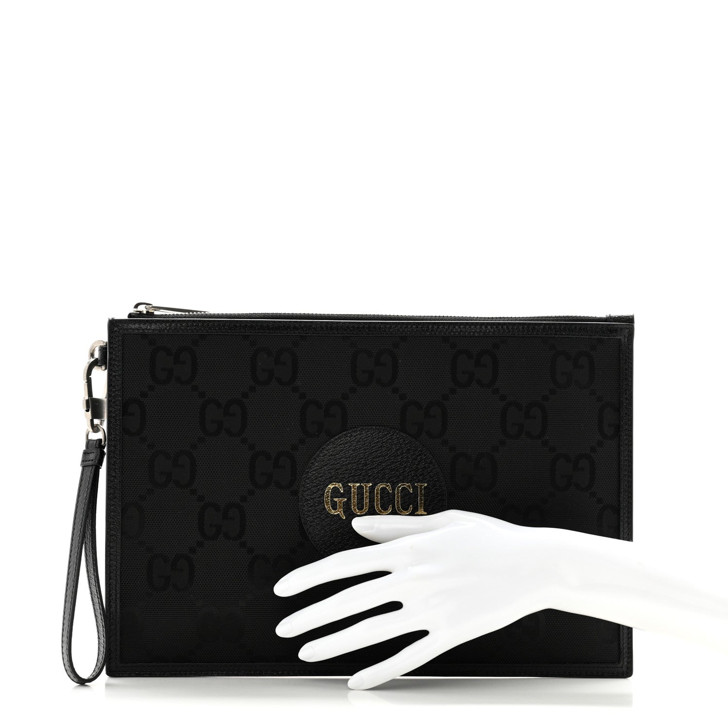 Gucci Econyl Nylon Monogram Off The Grid Zip Pouch Black 2 of 8