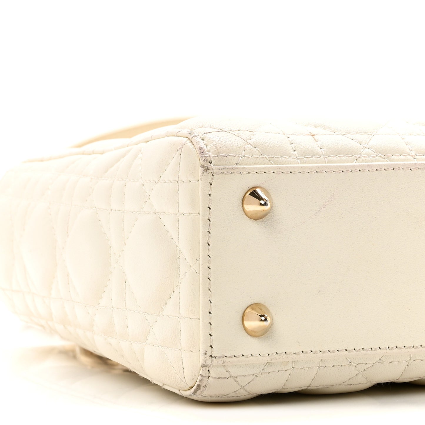 Lambskin Cannage Small My ABCDior Lady Dior White