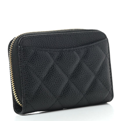 Chanel Caviar Quilted Zip Coin Purse Black 3 of 7