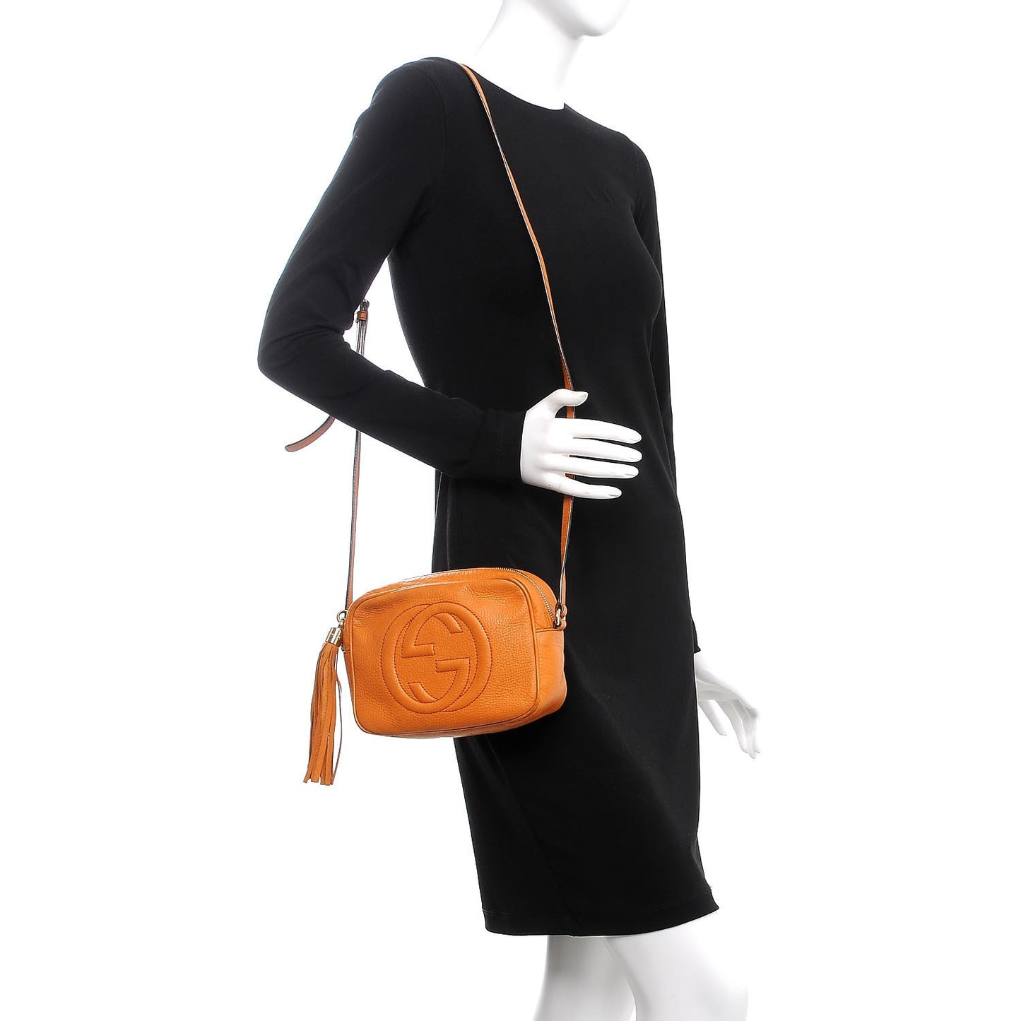 Pebbled Calfskin Small Soho Disco Bag Curcuma