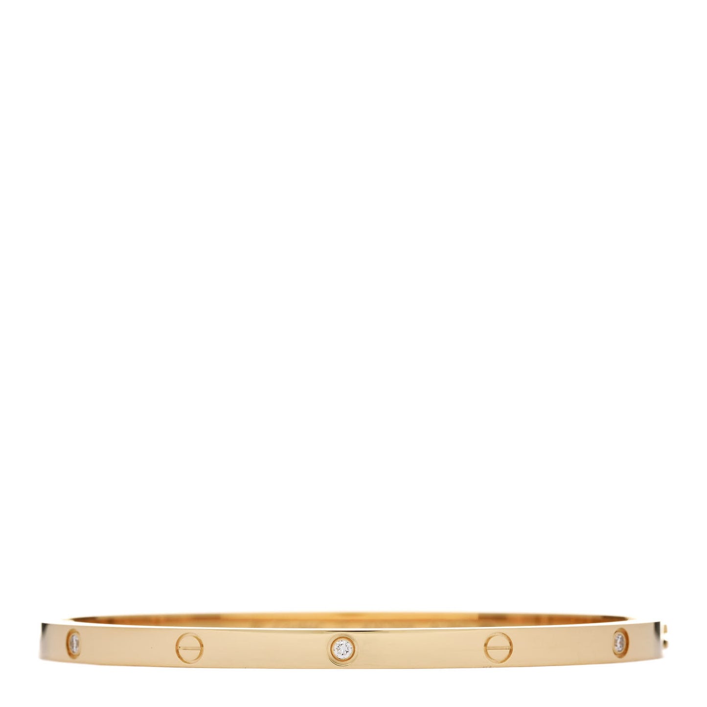 18K Yellow Gold 6 Diamond Small LOVE Bracelet 17