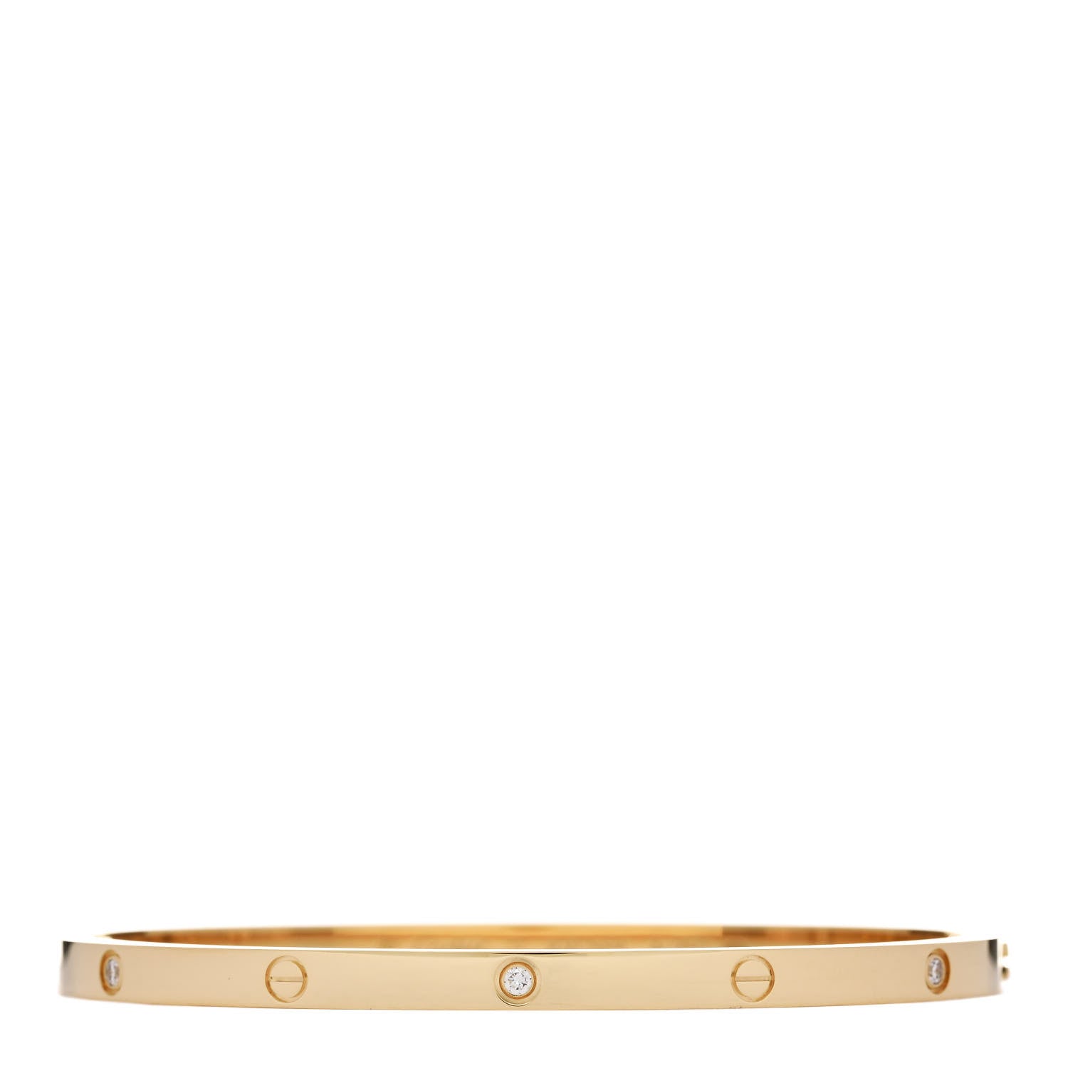 Cartier 18K Yellow Gold 6 Diamond Small LOVE Bracelet 17 1 of 8