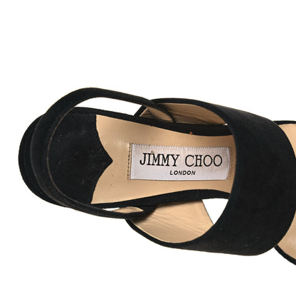 Jimmy Choo Suede Crystal Saphie 120 Sandals 36.5 Black 7 of 13