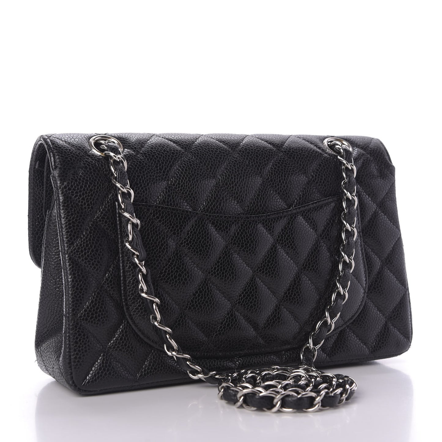 Caviar Quilted Small Double Flap Black