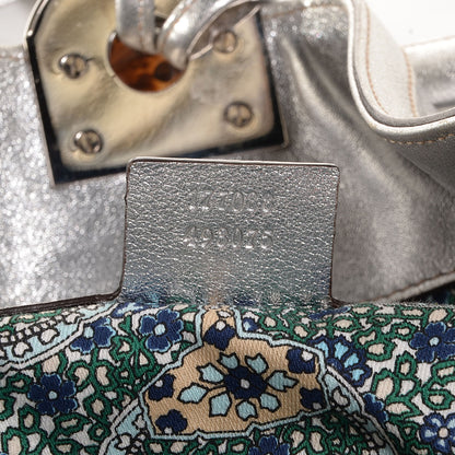 Gucci Leather Large Indy Top Handle Hobo Silver 7 of 7