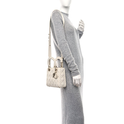 Christian Dior Lambskin Cannage Small My ABCDior Lady Dior White 2 of 10