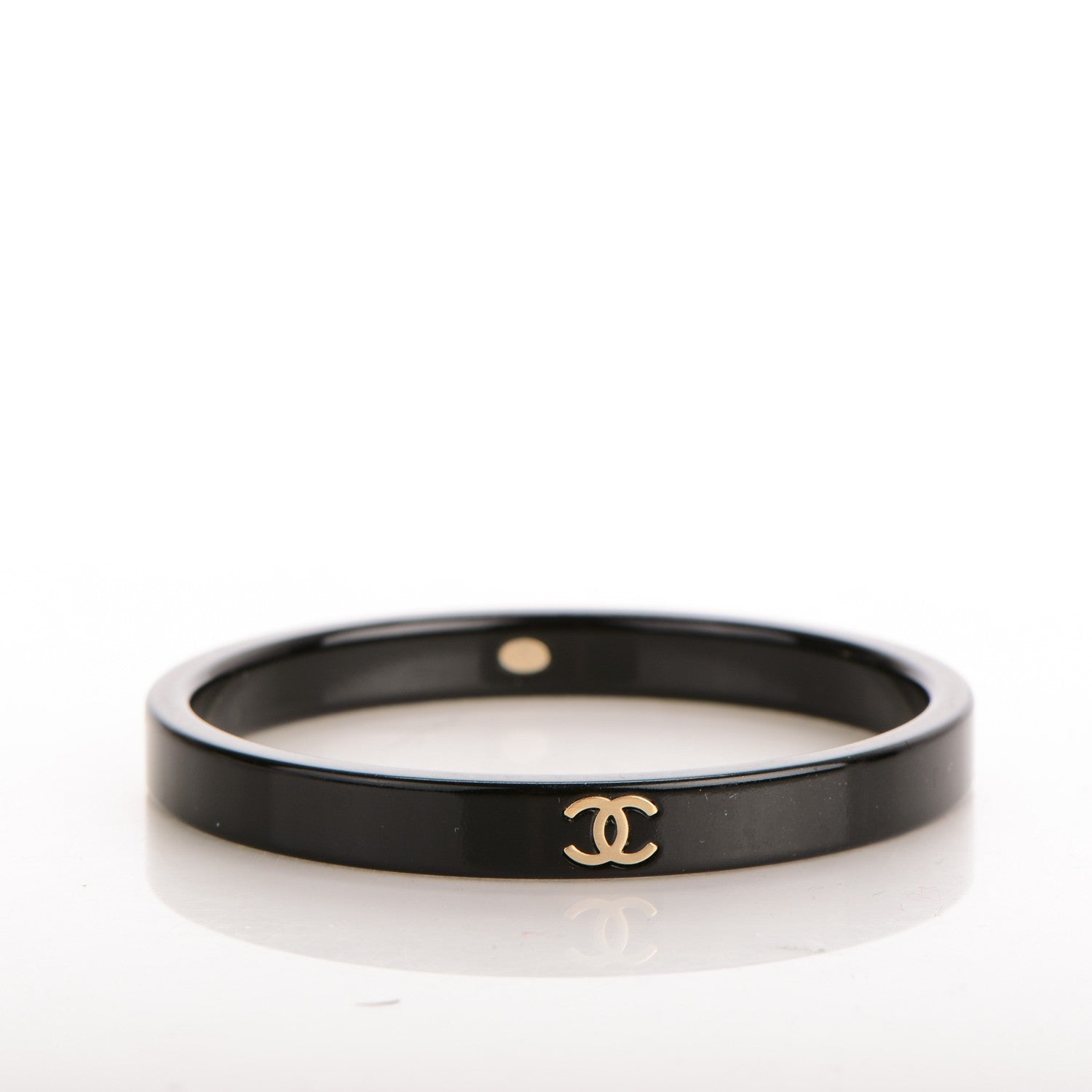 Chanel Resin Metal CC Bangle Black 3 of 4