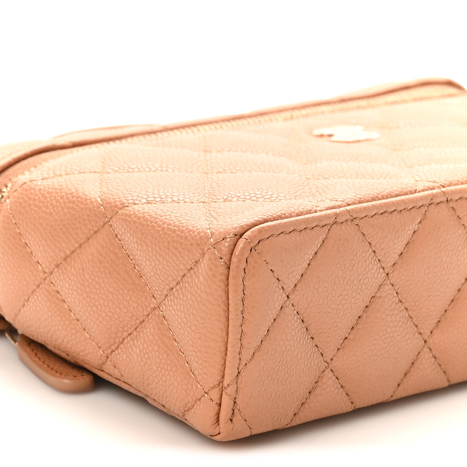 Chanel Caviar Quilted Top Handle Slim Vanity With Chain Brown 9 of 11