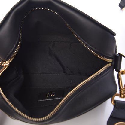 Fendi Glazed Fabric Vitello Century F is Fendi FF 1974 Stamp Patch Camera Case Mogano Panna Black 5 of 7