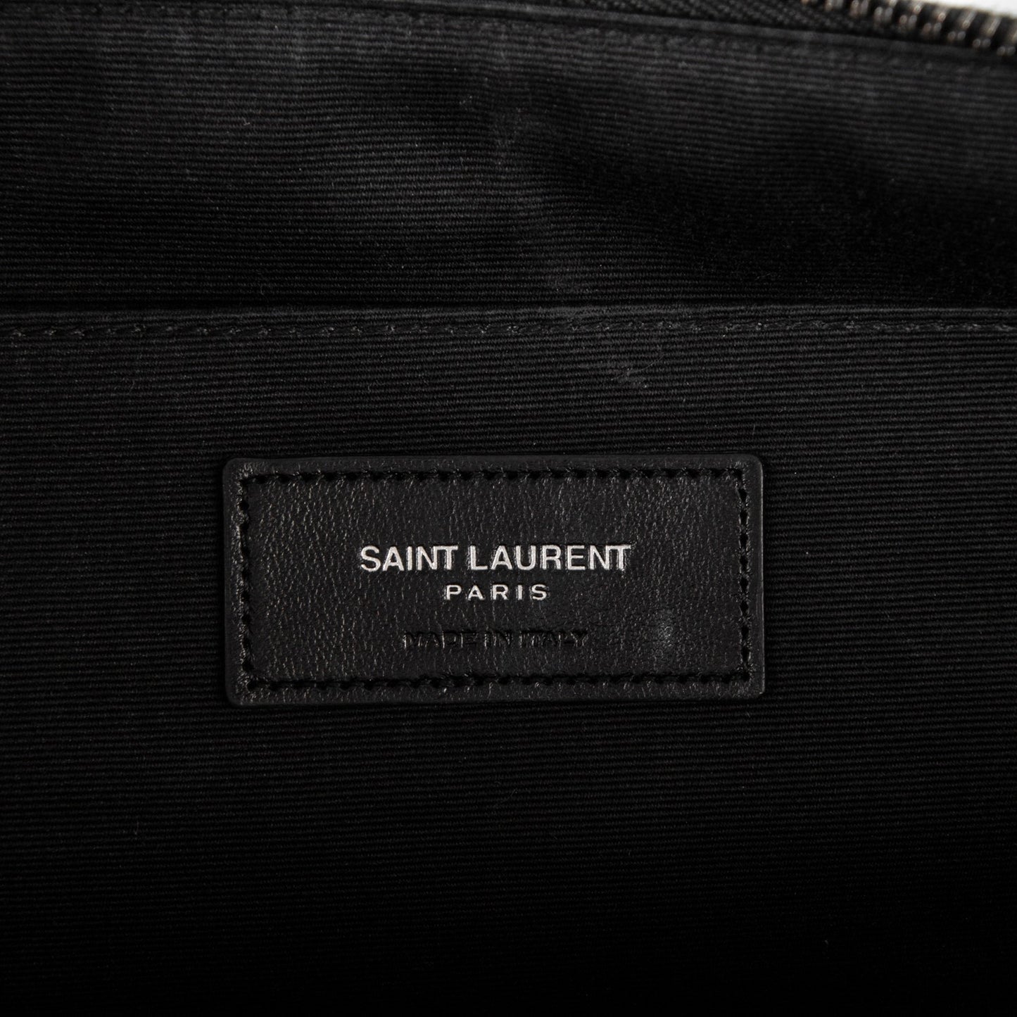 Lambskin Mixed Matelasse Classic Monogram Zipped Document Holder Black