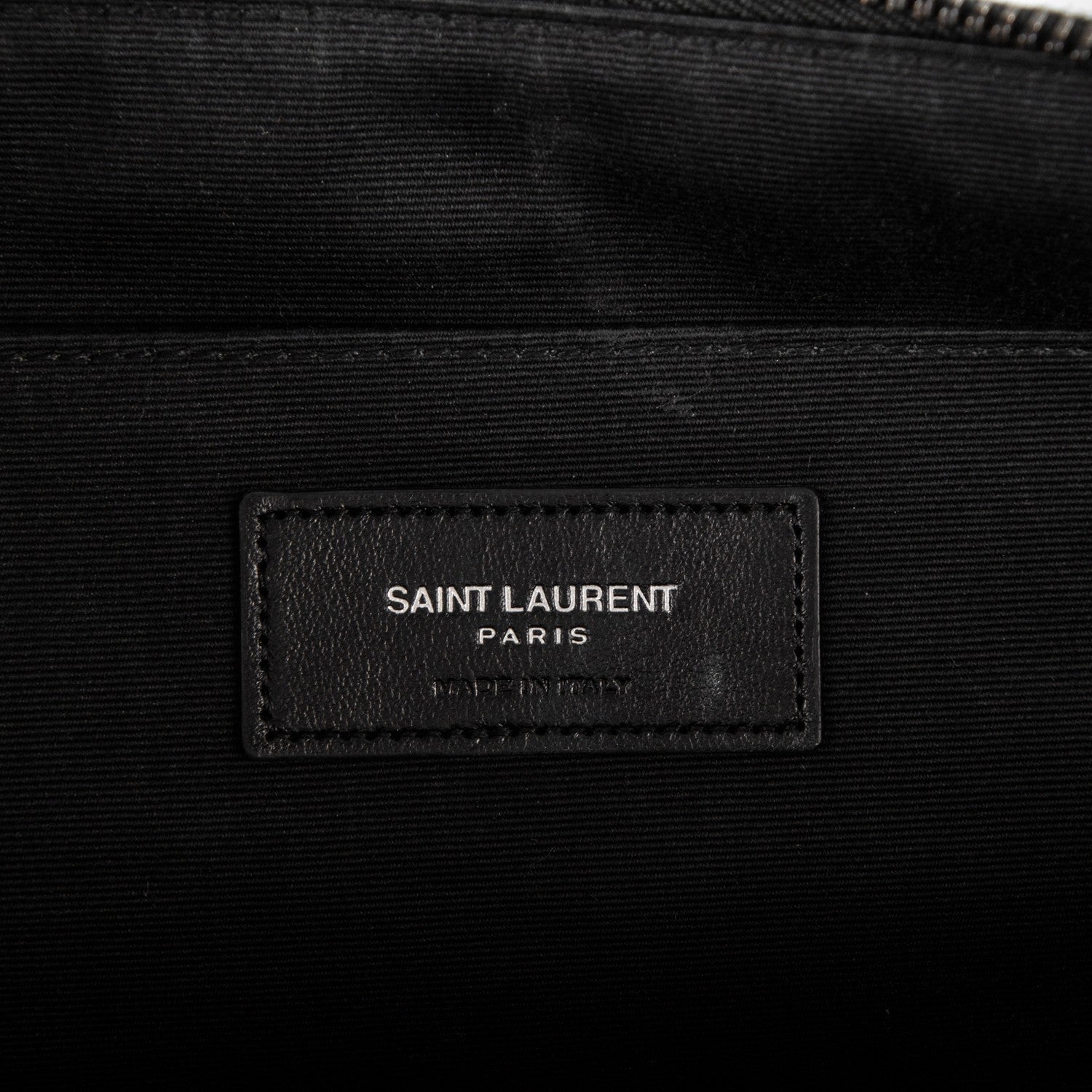 Saint Laurent Lambskin Mixed Matelasse Classic Monogram Zipped Document Holder Black 6 of 7
