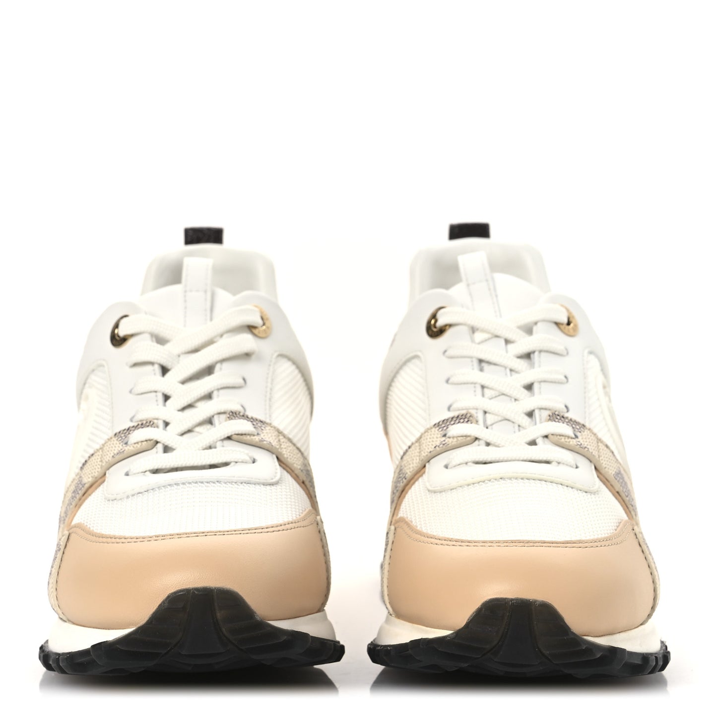 Calfskin Damier Azur Run Away Sneakers 37.5 White